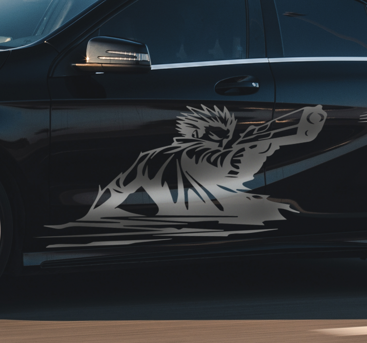 ガンマン車車ビニールステッカー - TENSTICKERS