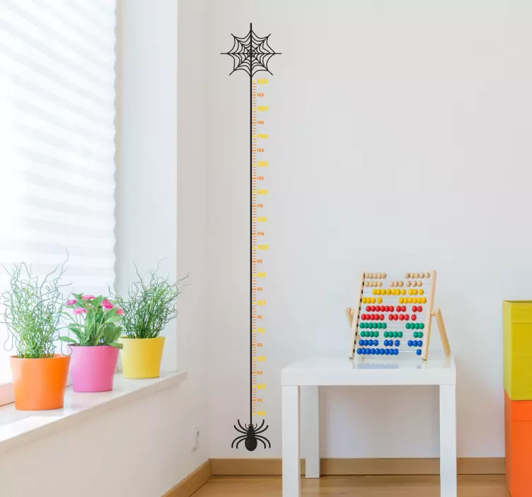 ハロウィンクモキッズ高さチャートウォールステッカー - TENSTICKERS