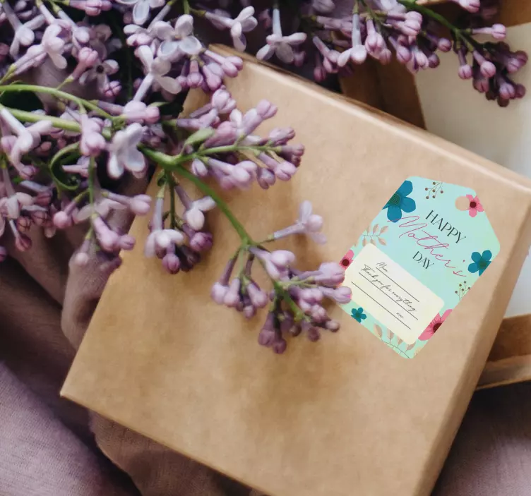 ハッピーマザーズデイラベルウォールデカール - TENSTICKERS