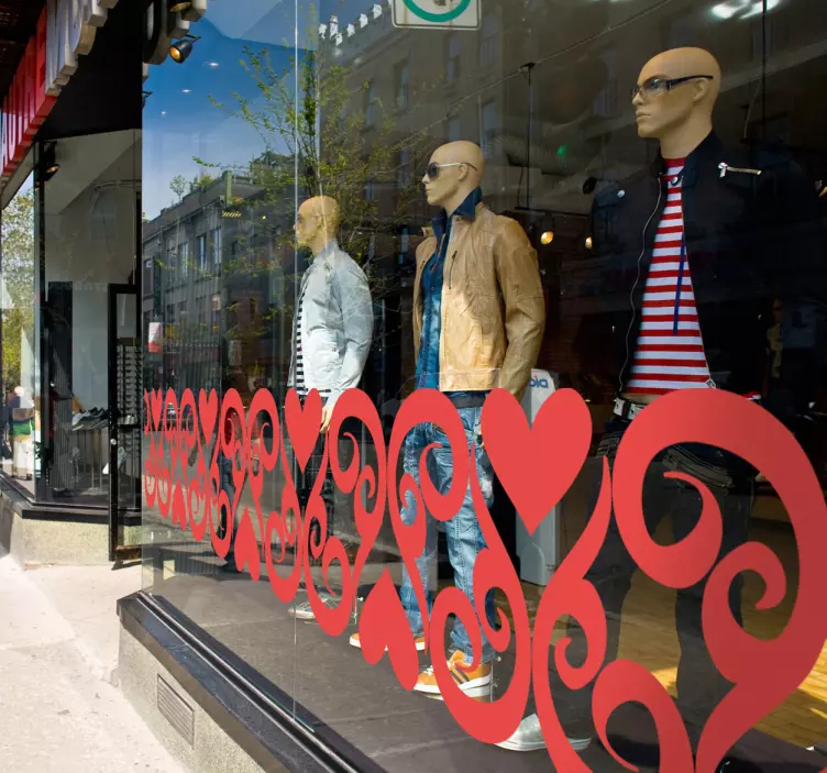 ハート柄窓ステッカー - TENSTICKERS