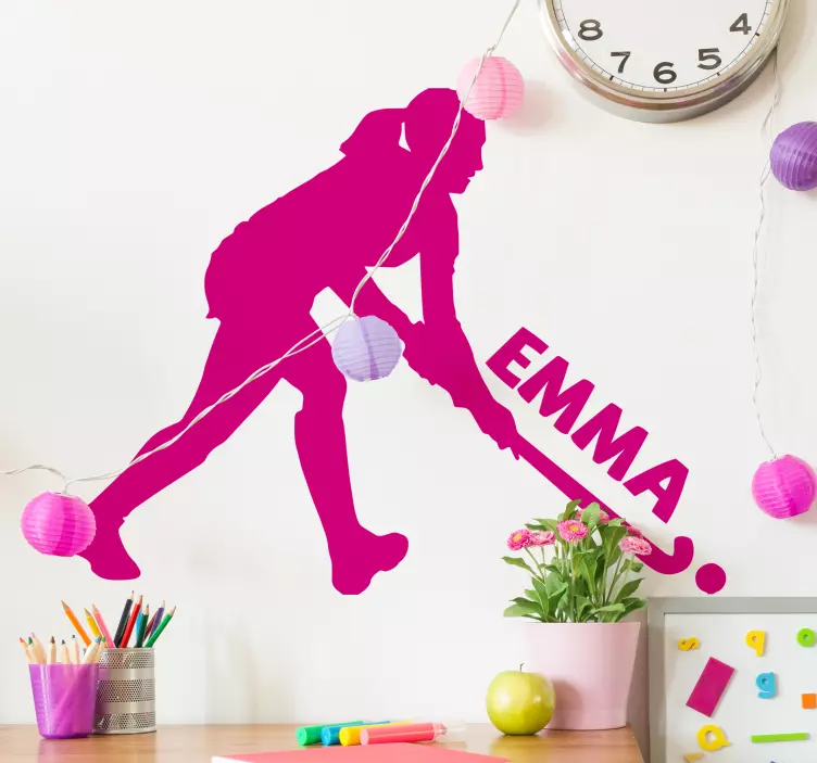 ホッケーの女の子パーソナライズされたステッカー - TENSTICKERS