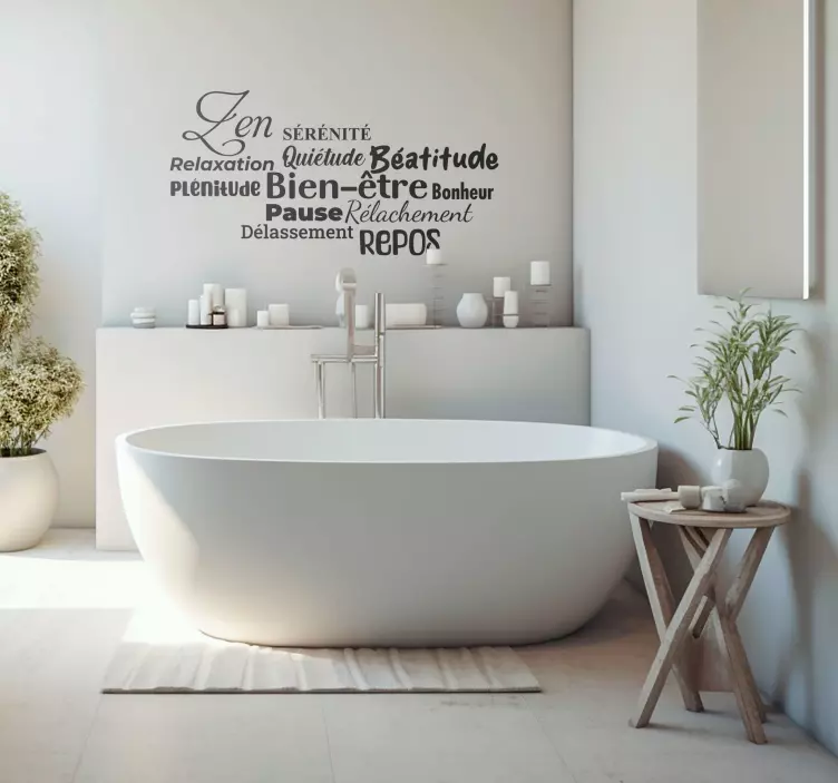 動物 シール mots bonheur de bain - TENSTICKERS