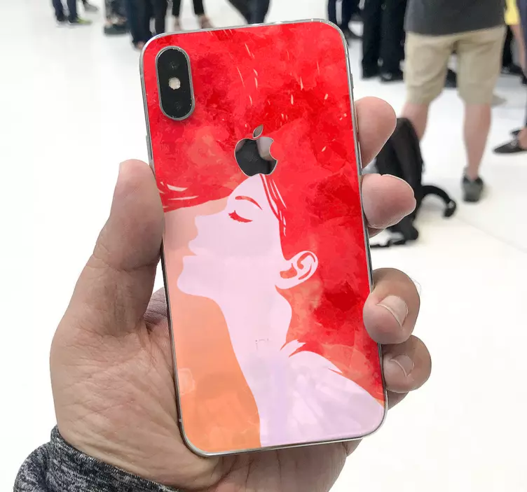 動物 シール 赤い女性のシルエット - TENSTICKERS