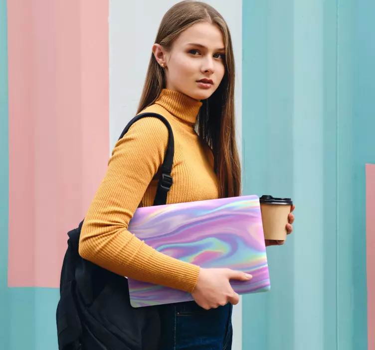 ラップトップ用の虹色効果の抽象的なデカール - TENSTICKERS