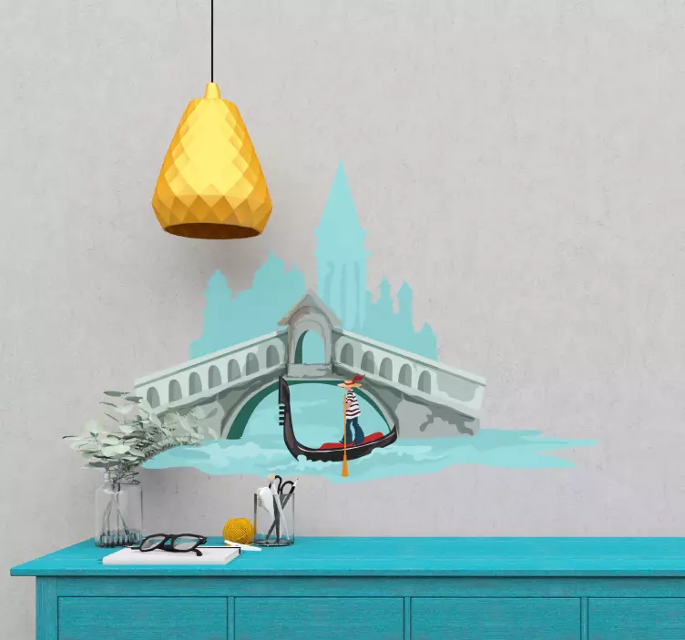 イタリアのゴンドラカントリーステッカー - TENSTICKERS