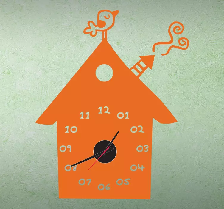 子供の鳥の家の壁時計のステッカー - TENSTICKERS