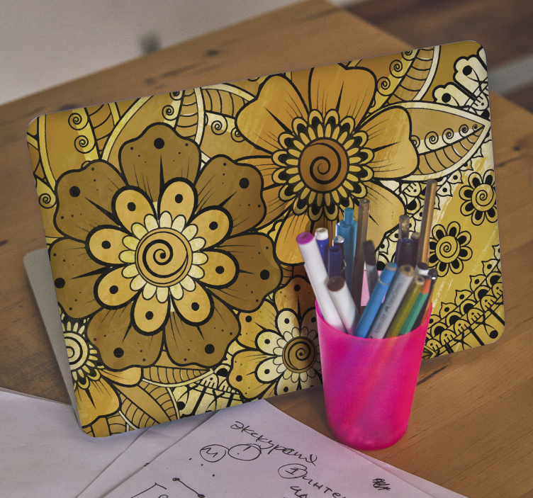 ノートパソコン用スキン明るい植物のプリント - TENSTICKERS