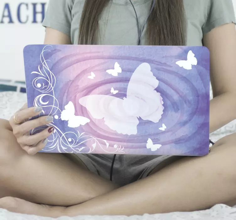 ノートパソコン用スキン蝶の渦模様デザイン - TENSTICKERS