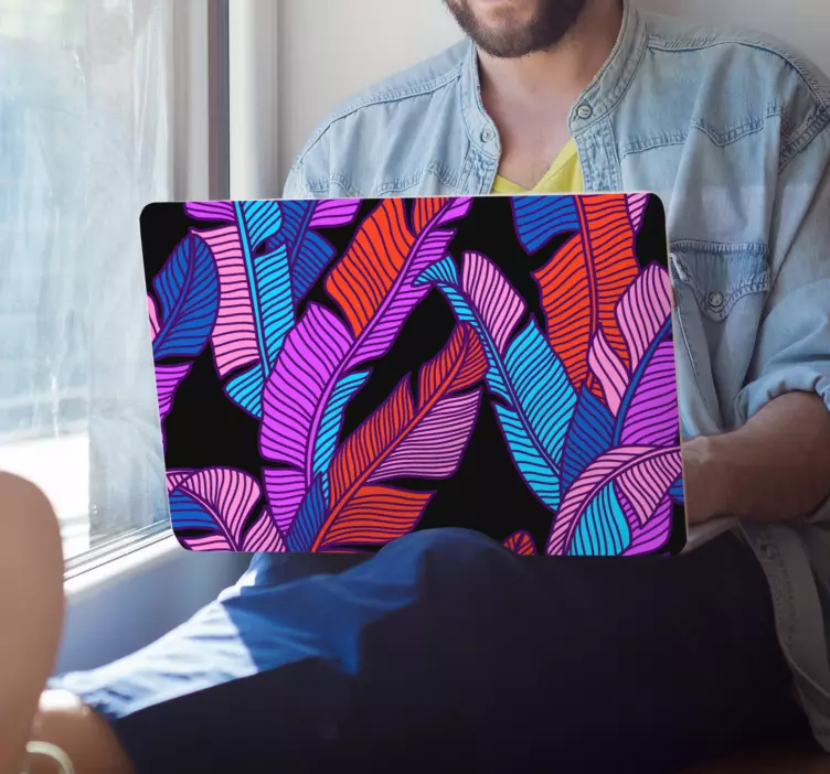 ノートパソコン用スキンカラフルリーフパターン - TENSTICKERS