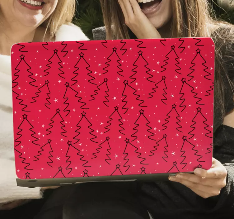 ノートパソコン用スキン お祝いの木の模様 - TENSTICKERS