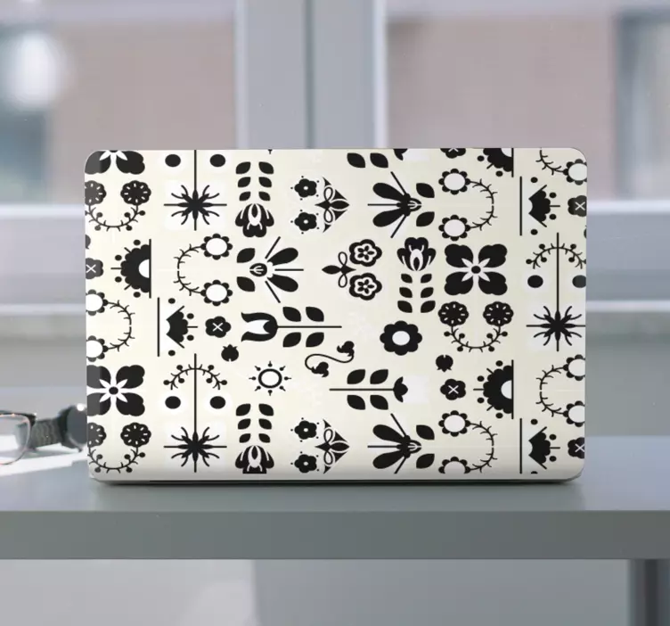 ノートパソコン用スキン フラワーアレンジメントモチーフ - TENSTICKERS