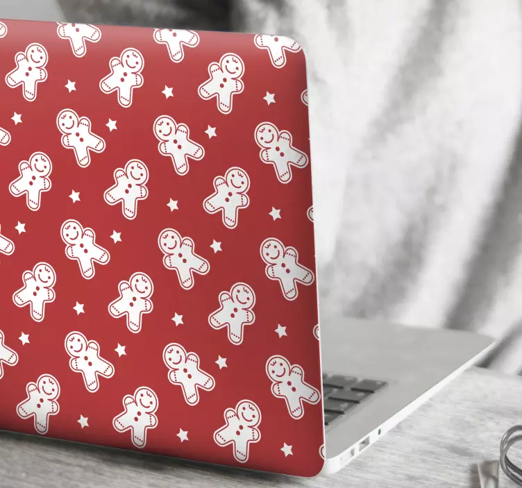 ノートパソコン用スキン ジンジャーブレッドのキャラクターパターン - TENSTICKERS