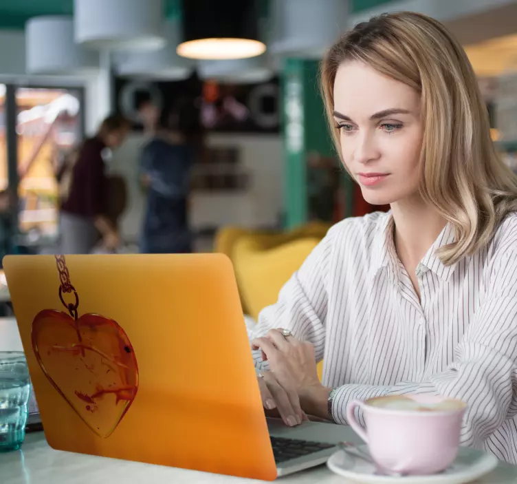 ノートパソコン用スキンハートペンダントチャーム - TENSTICKERS