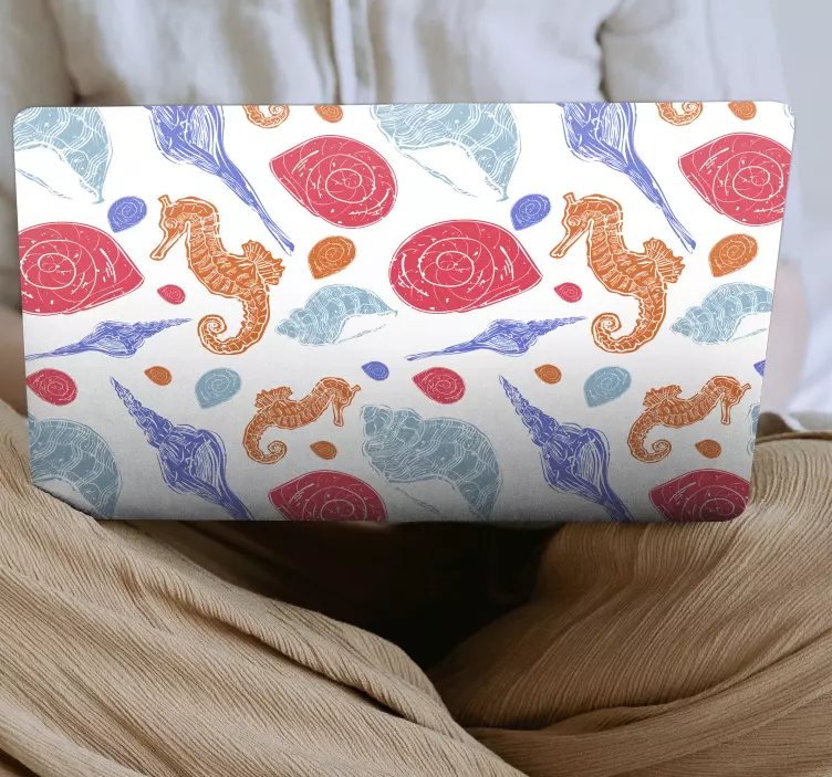 ノートパソコン用スキンタツノオトシゴの殻模様 - TENSTICKERS