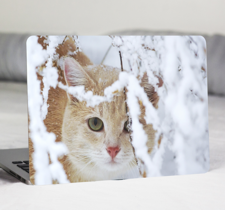 ノートパソコン用スキン 雪猫の顔 - TENSTICKERS