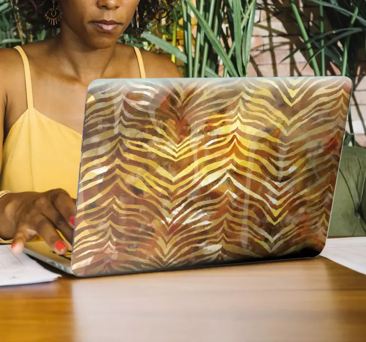 ノートパソコン用スキン 虎縞模様のモチーフ - TENSTICKERS