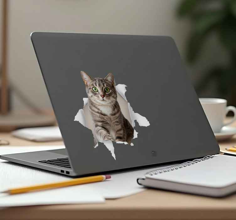 ノートパソコンのステッカー 3d猫 - TENSTICKERS