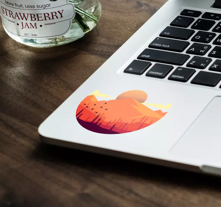 動物 シール 山の夕焼け風景 - TENSTICKERS