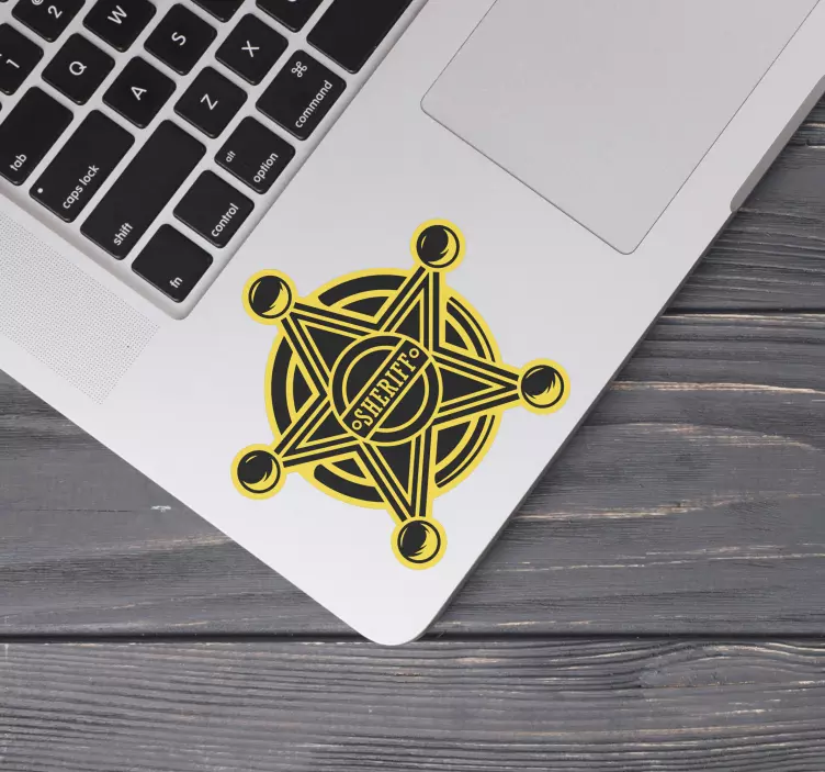 ノートパソコンのステッカー　保安官の星バッジ - TENSTICKERS