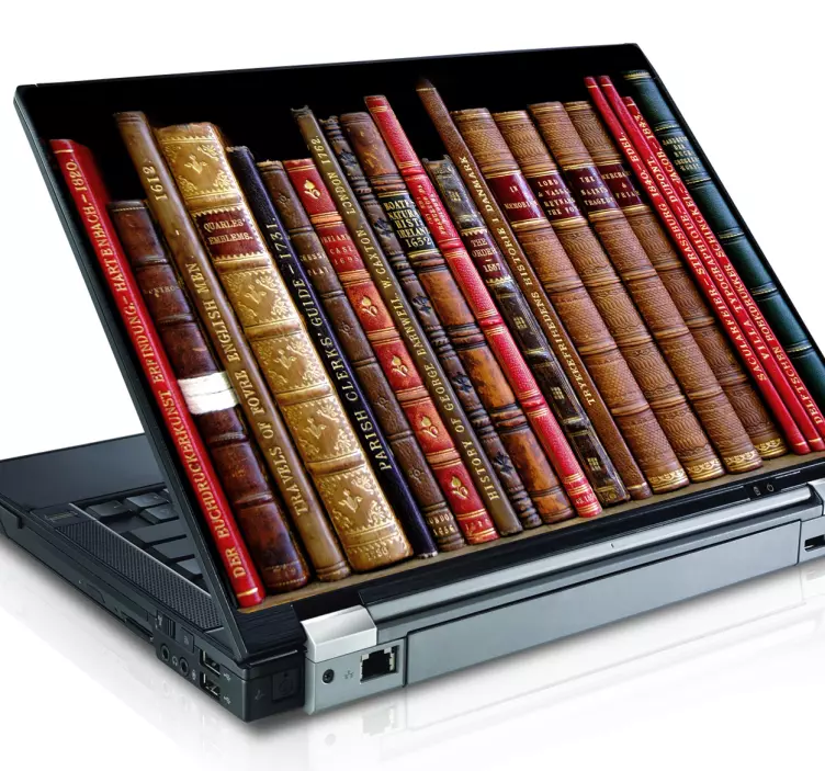 図書館の本ノートパソコンのステッカー - TENSTICKERS