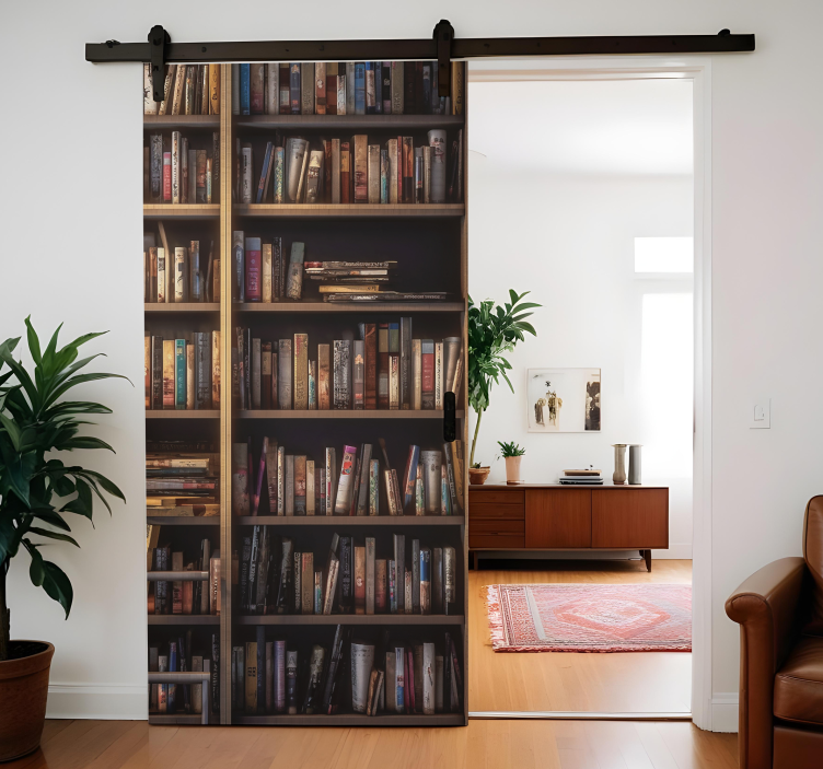 ドアステッカー 本棚の棚が閉まりました - TENSTICKERS