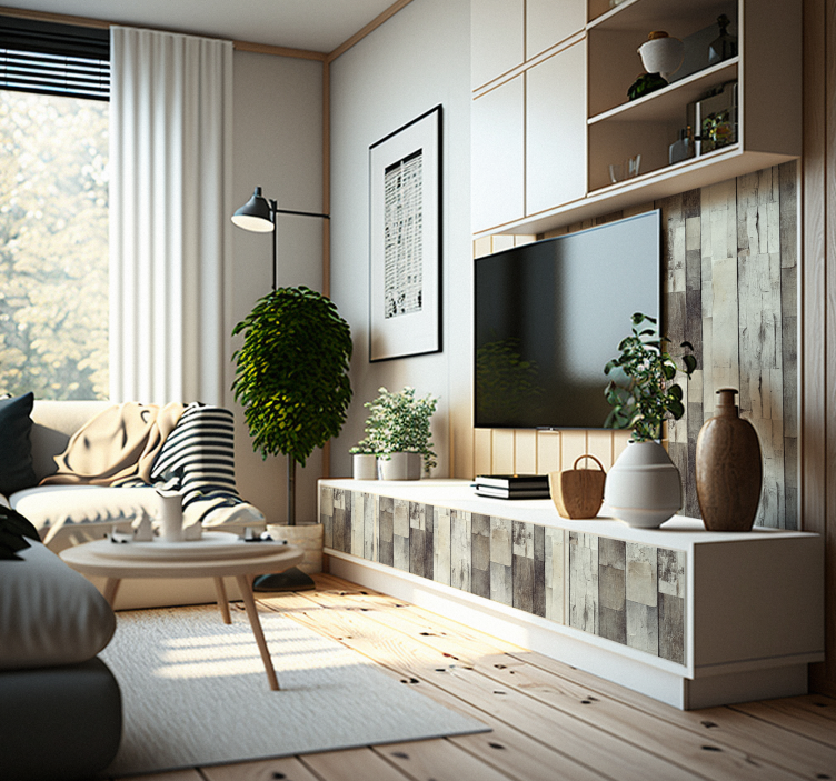 家具のステッカー 淡い木材の年輪 - TENSTICKERS