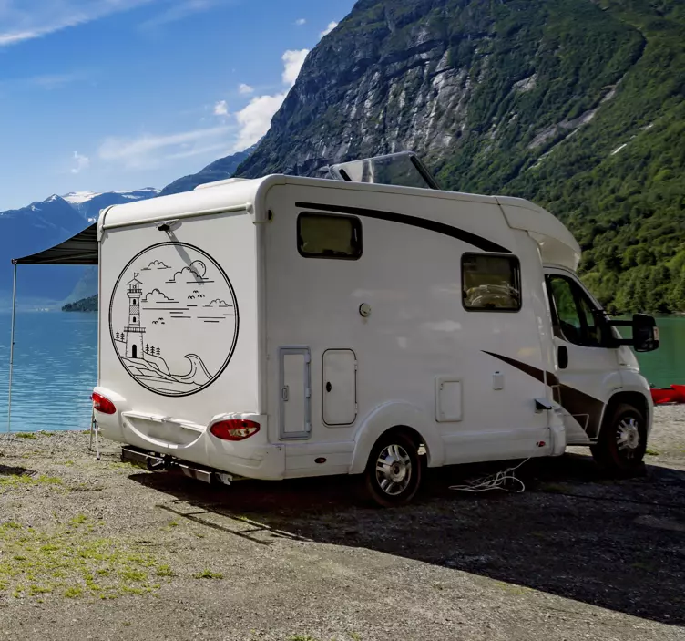 海岸の灯台キャンピングカー航海ステッカー - TENSTICKERS