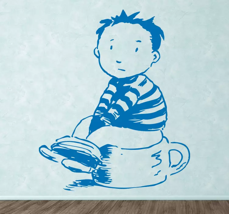 小さな男の子とトイレの子供たちのステッカー - TENSTICKERS