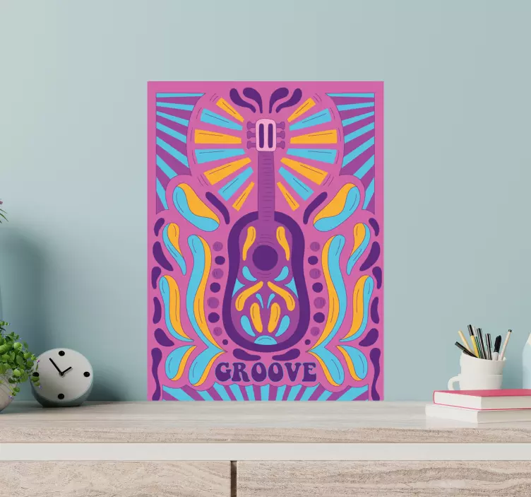 動物 シール カラフルなギターアート - TENSTICKERS