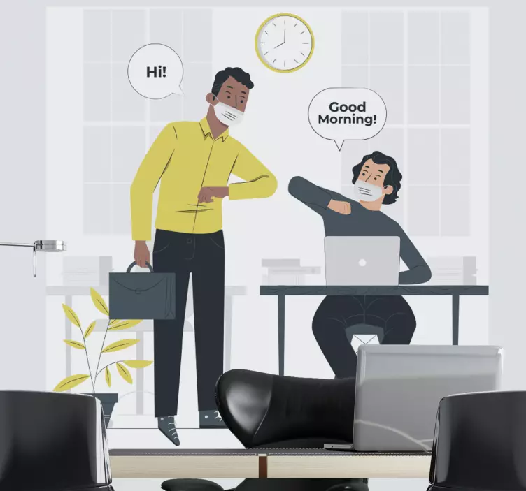 動物 シール オフィスの朝の挨拶 - TENSTICKERS