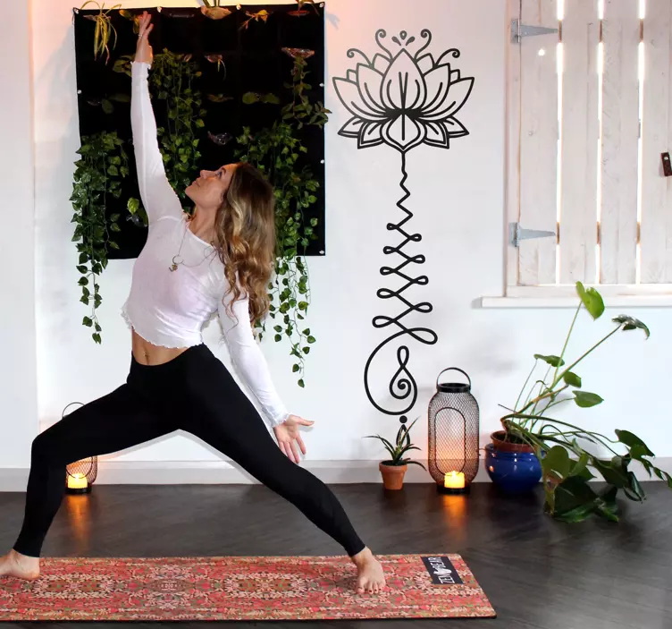 蓮の花 unalome フローラル ステッカー - TENSTICKERS