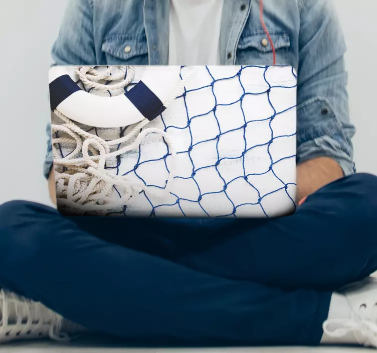 マリンネットラップトップステッカー - TENSTICKERS