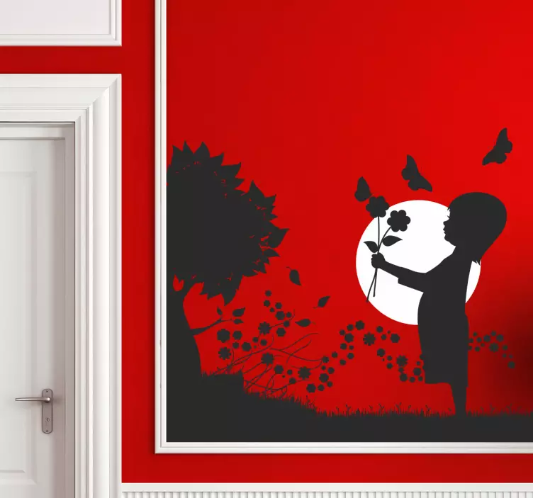 草原の夕日の壁のステッカー - TENSTICKERS