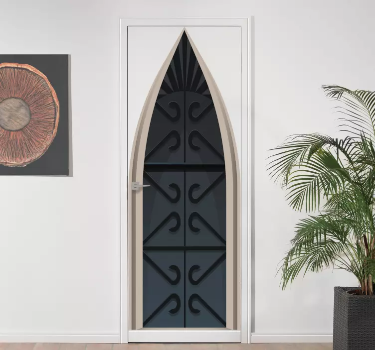 幻想的な中世の門のドアのステッカー - TENSTICKERS