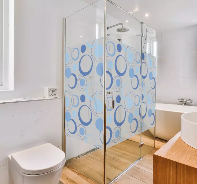 シャワーステッカー 最小限の青い泡 - TENSTICKERS