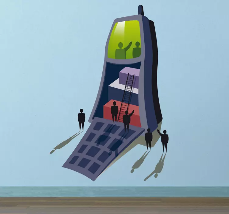 モバイルビジネスウォールステッカー - TENSTICKERS