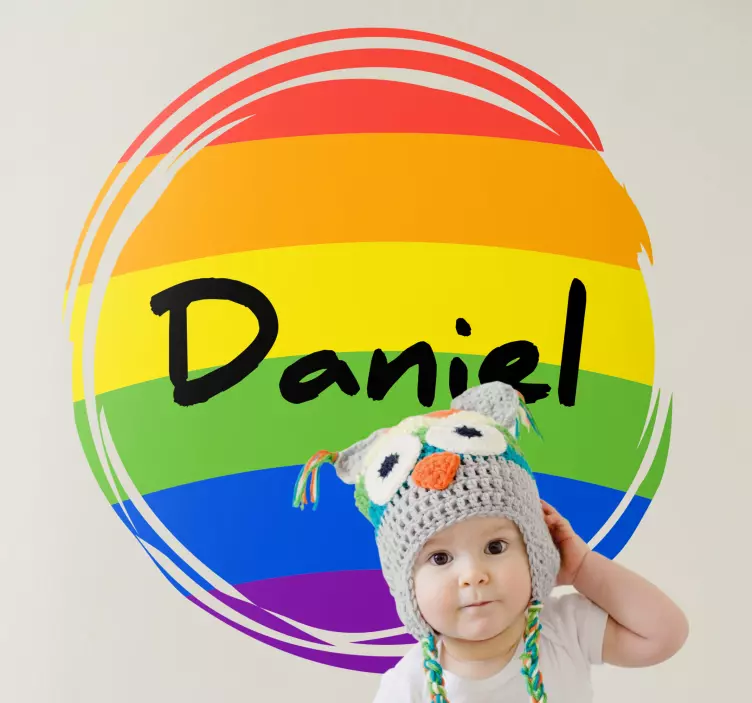 現代のビニールマット カラフルなカスタムネーム - TENSTICKERS