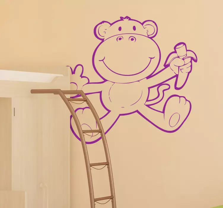 サルとバナナの野生動物デカール - TENSTICKERS