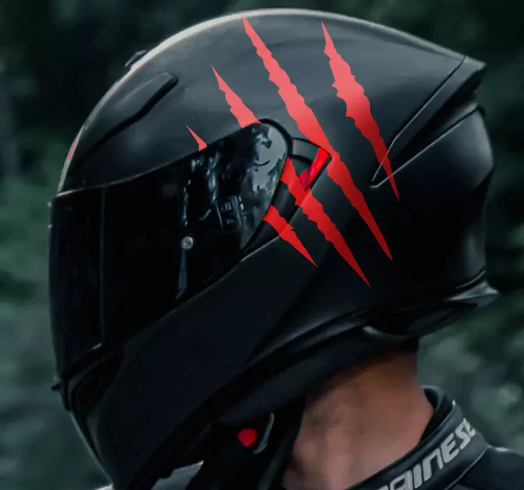 オートバイのステッカー モノクロのスクラッチヘルメット - TENSTICKERS