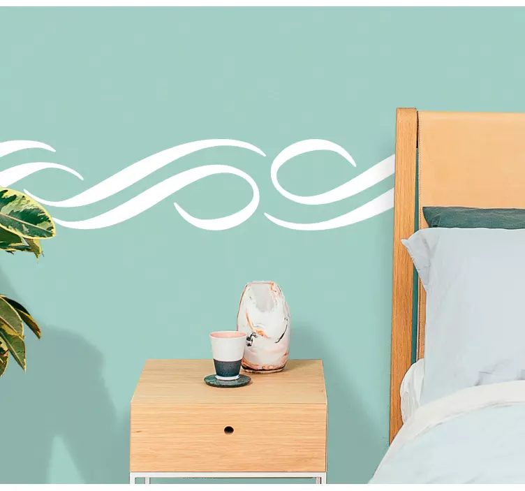 単色アラベスク柄ボーダーデカール - TENSTICKERS