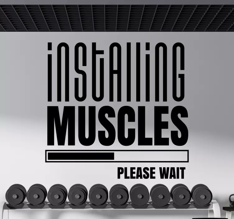 筋肉ローディングウォールビニールステッカー - TENSTICKERS