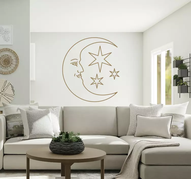 動物 シール 天の月の顔 - TENSTICKERS