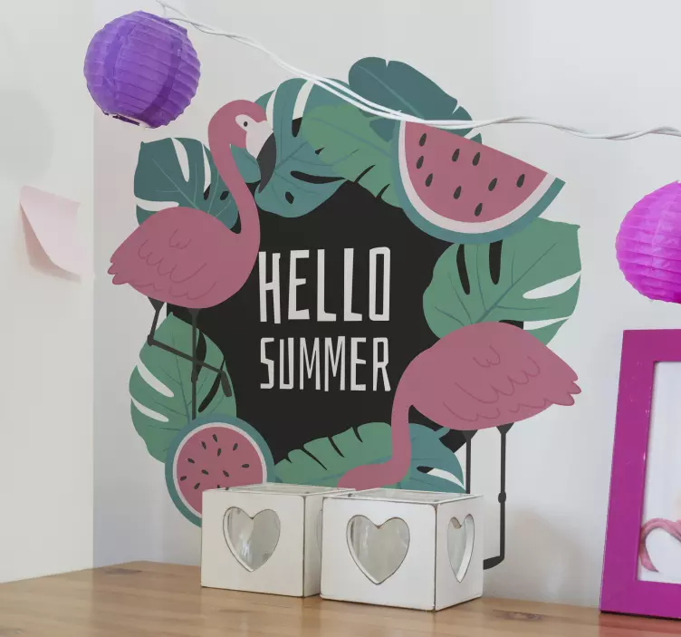 動物 シール トロピカルフラミンゴデザイン - TENSTICKERS