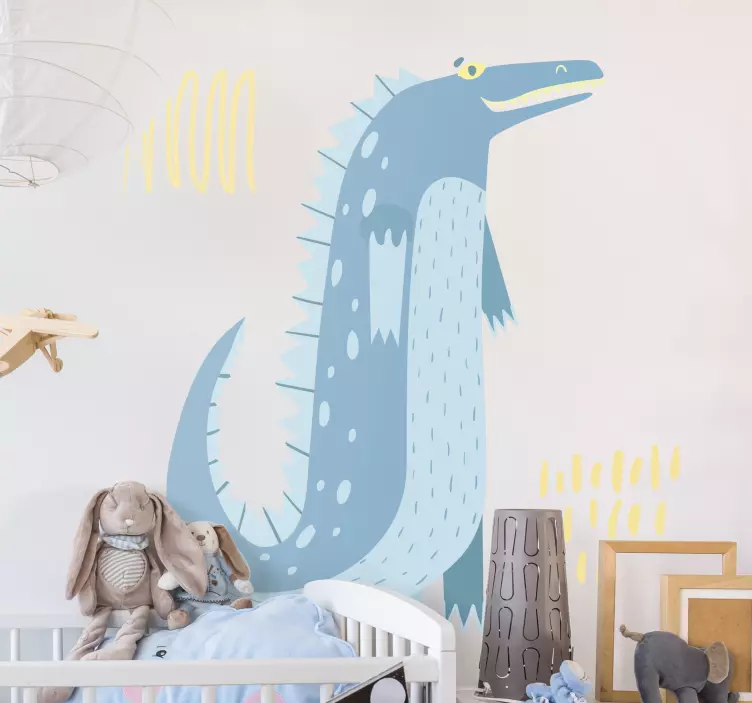 北欧の恐竜ブルー描かれた恐竜デカール - TENSTICKERS