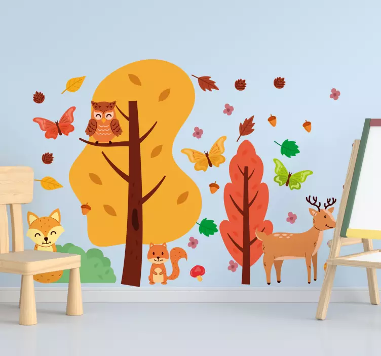 北欧スタイルの子供用動物デカール - TENSTICKERS