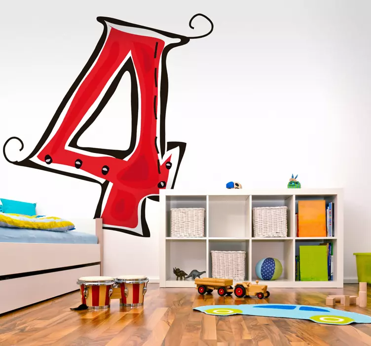 ナンバー4ステッカー - TENSTICKERS