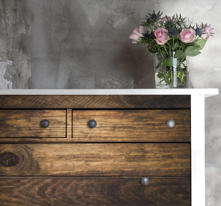 古い木製の効果の家具のステッカー - TENSTICKERS