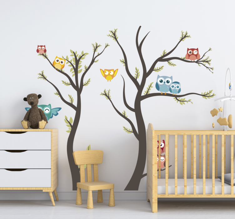 フクロウパステルトーン野生動物デカール - TENSTICKERS