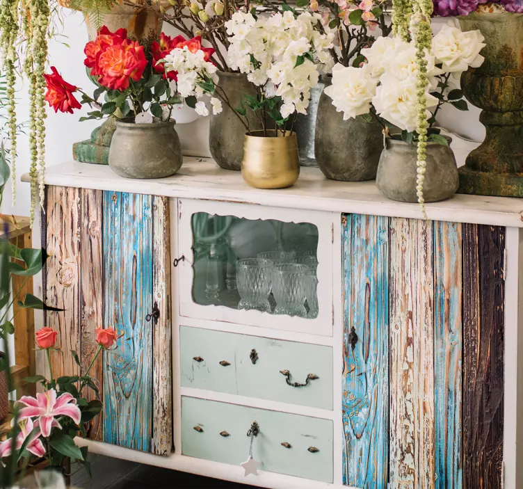 塗られた木製のリビングルームの壁の装飾 - TENSTICKERS