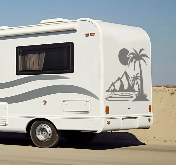 キャラバンシール ヤシの木と山 - TENSTICKERS